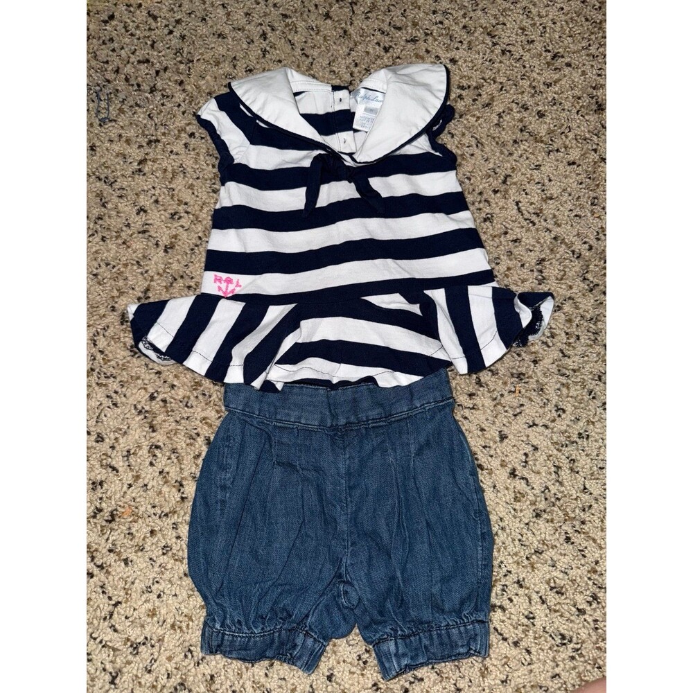 Ralph Lauren Baby Girl Sailor Nautical Outfit - Size 3 month